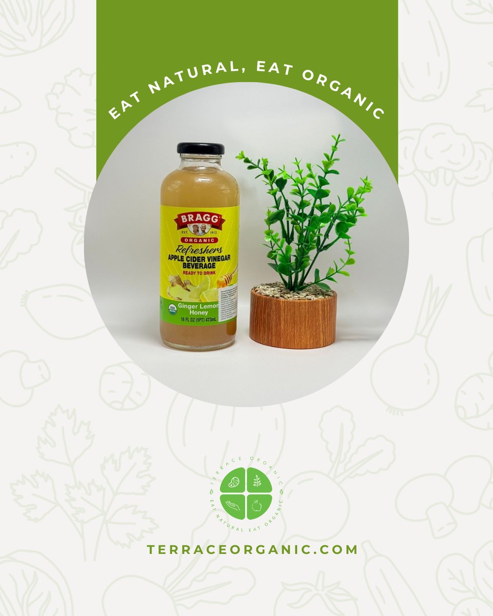 BRAGG Organic Refreshers ACV Ginger, Lemon, Honey 473ml (Ready to Drink)