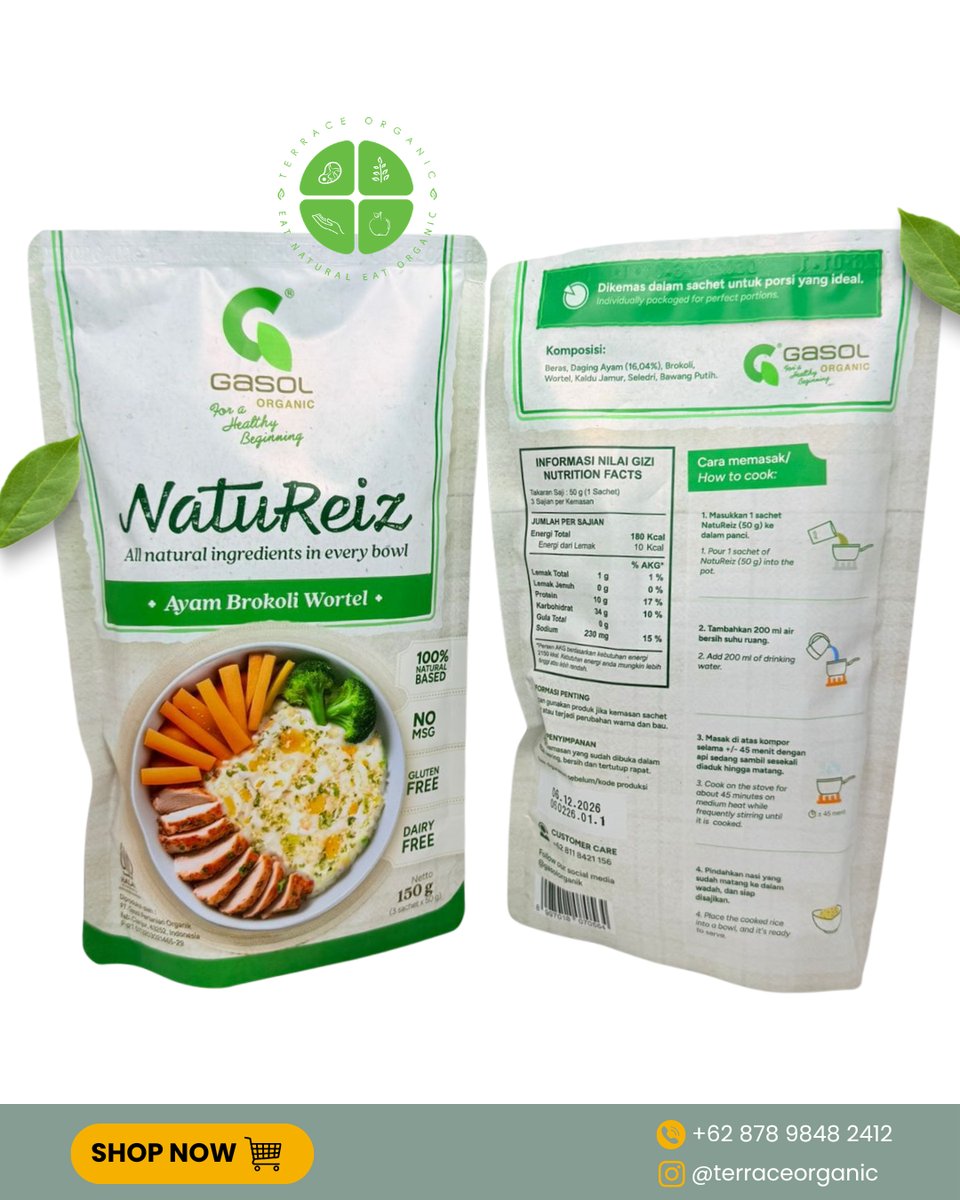 Natureiz Premium Rice Booster Ayam, Brokoli, dan Wortel 150gr