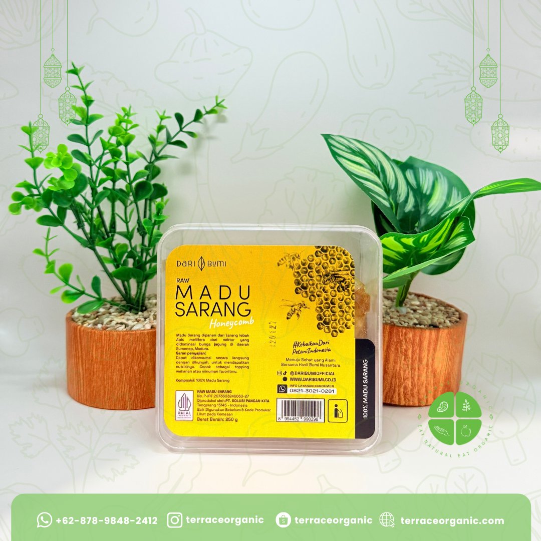 Raw Akasia Honey Comb / Madu Murni Sarang Akasia 250 Gr