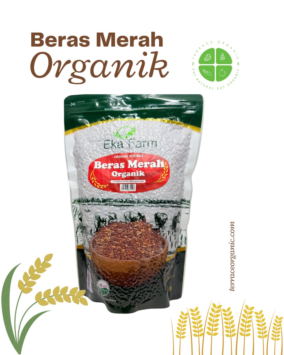 Beras Merah Organik | Kemasan Vakum 1kg