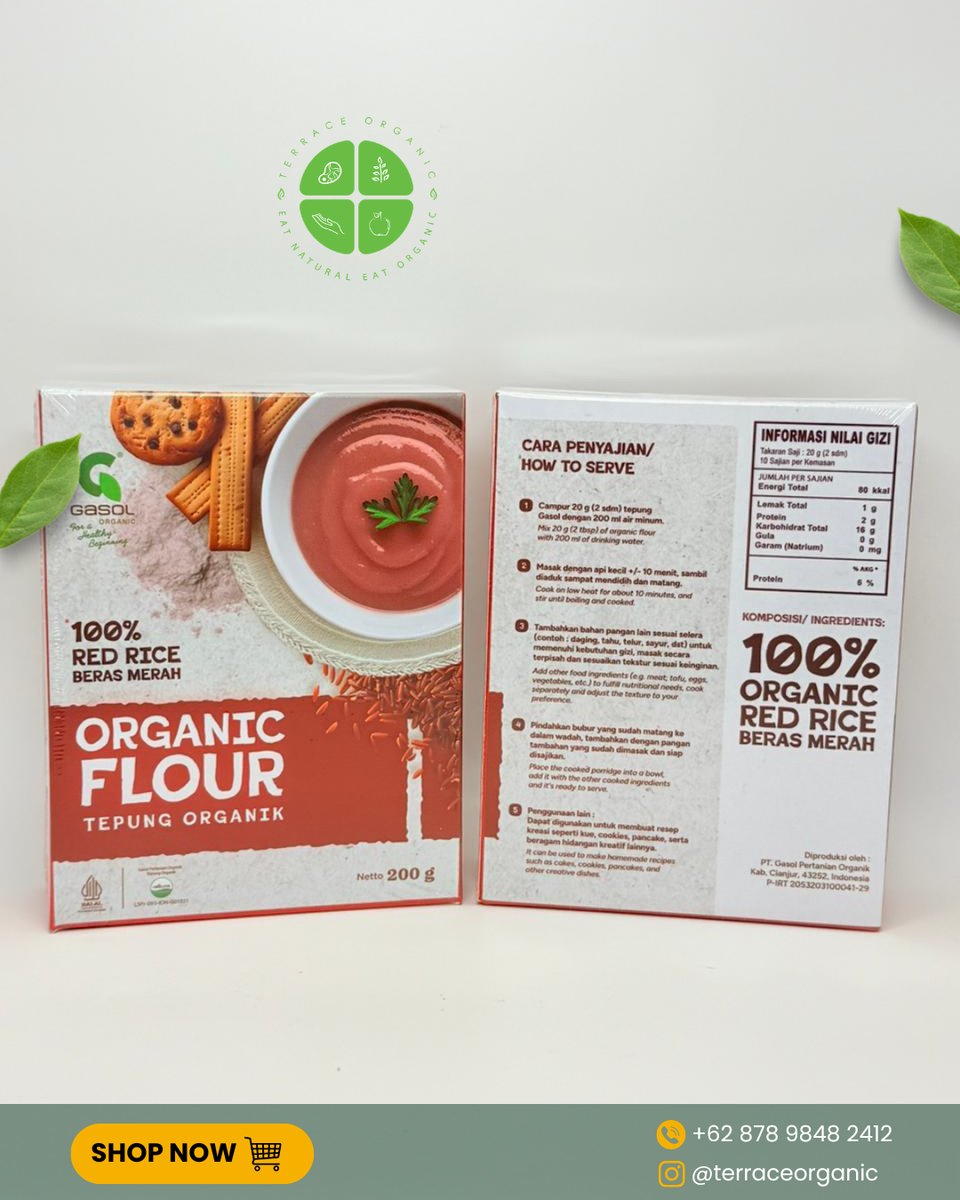 Tepung MPASI Beras Merah Organik Makanan Bayi 200gr