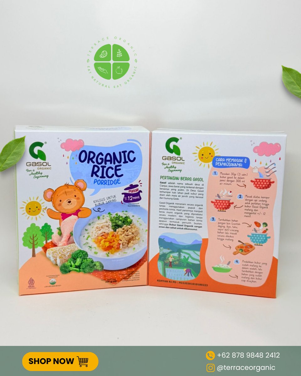 Bubur Beras Organik Makanan Bayi MPASI 300gr