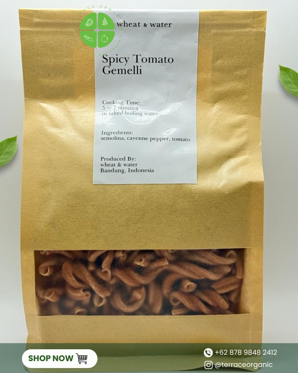 Gemelli Spicy Tomato - 250 grams [wheat & water local artisanal pasta/macaroni kering]