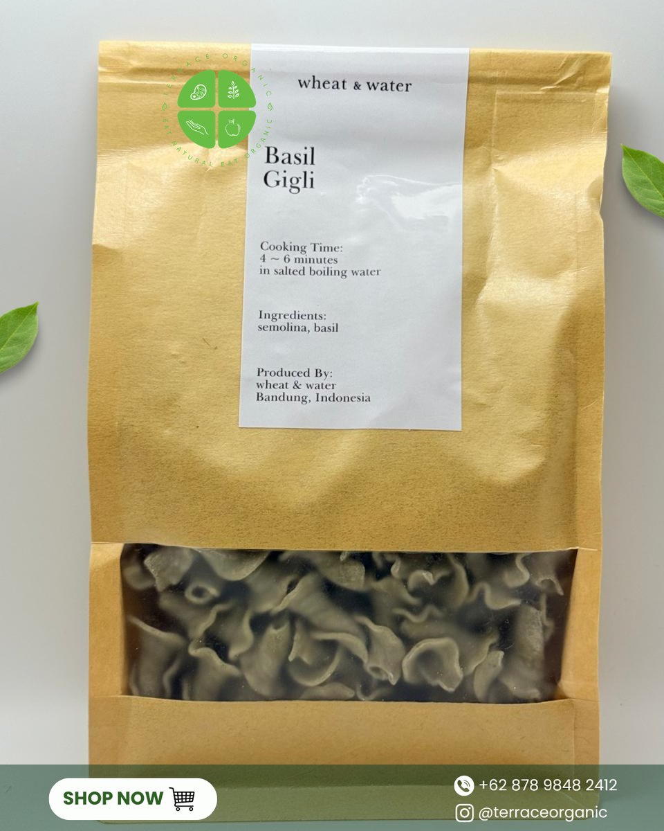 Gigli Basil - 250 grams [wheat & water local artisanal pasta/macaroni kering]